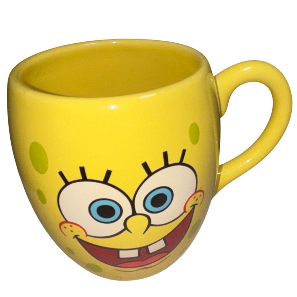 Coffee Mug Yellow SpongeBob SquarePants Nickelodeon 2003 Ceramic Character Cup